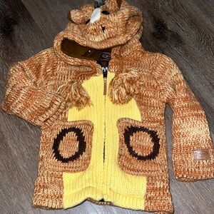 Kyber Outerwear Kids Size Large Wool Blend Sweater Jacket Hooded Cow  Fleece 2T